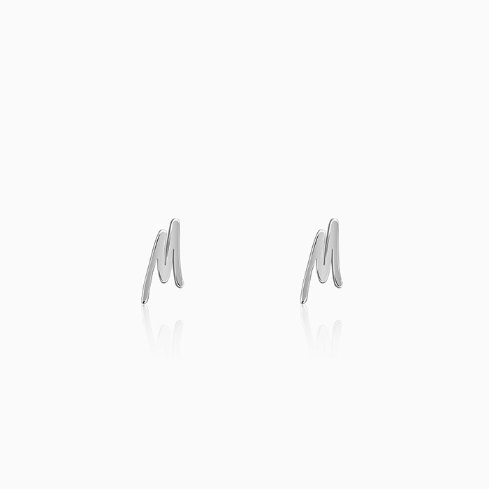 Silver Personalised Letter Stud Earrings