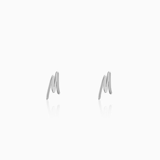 Silver Personalised Letter Stud Earrings