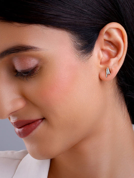 Silver Personalised Letter Stud Earrings