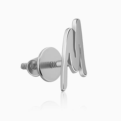 Silver Personalised Letter Stud Earrings