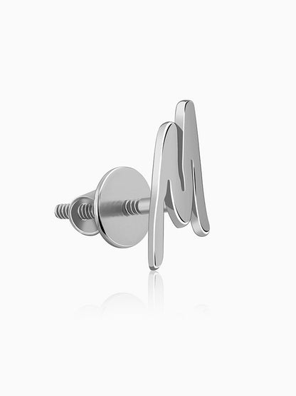 Silver Personalised Letter Stud Earrings