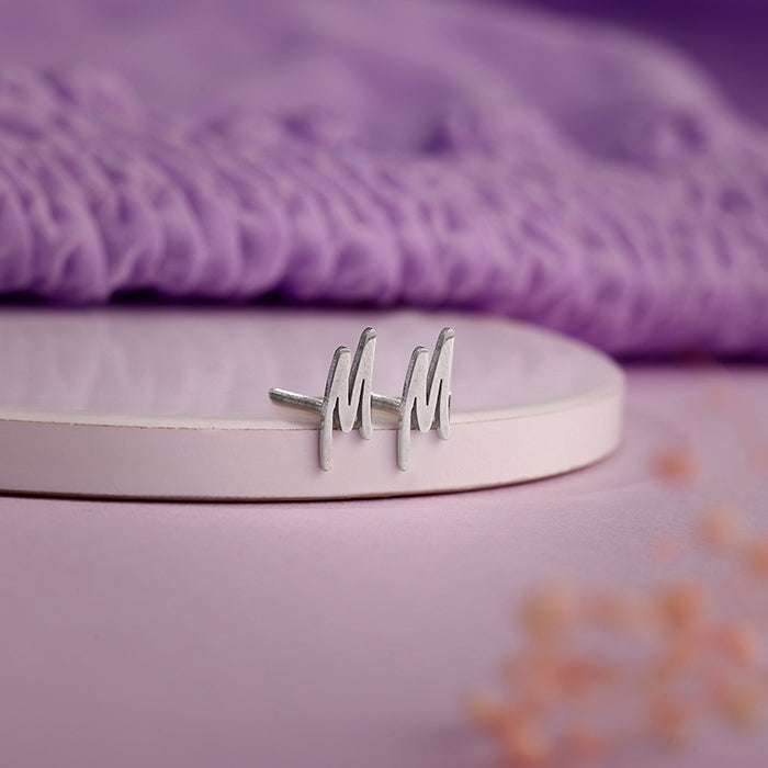 Silver Personalised Letter Stud Earrings