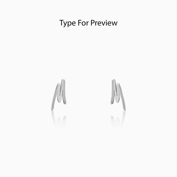 Silver Personalised Letter Stud Earrings