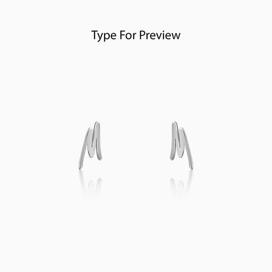 Silver Personalised Letter Stud Earrings