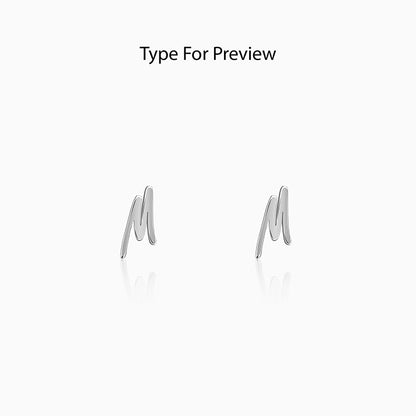 Silver Personalised Letter Stud Earrings