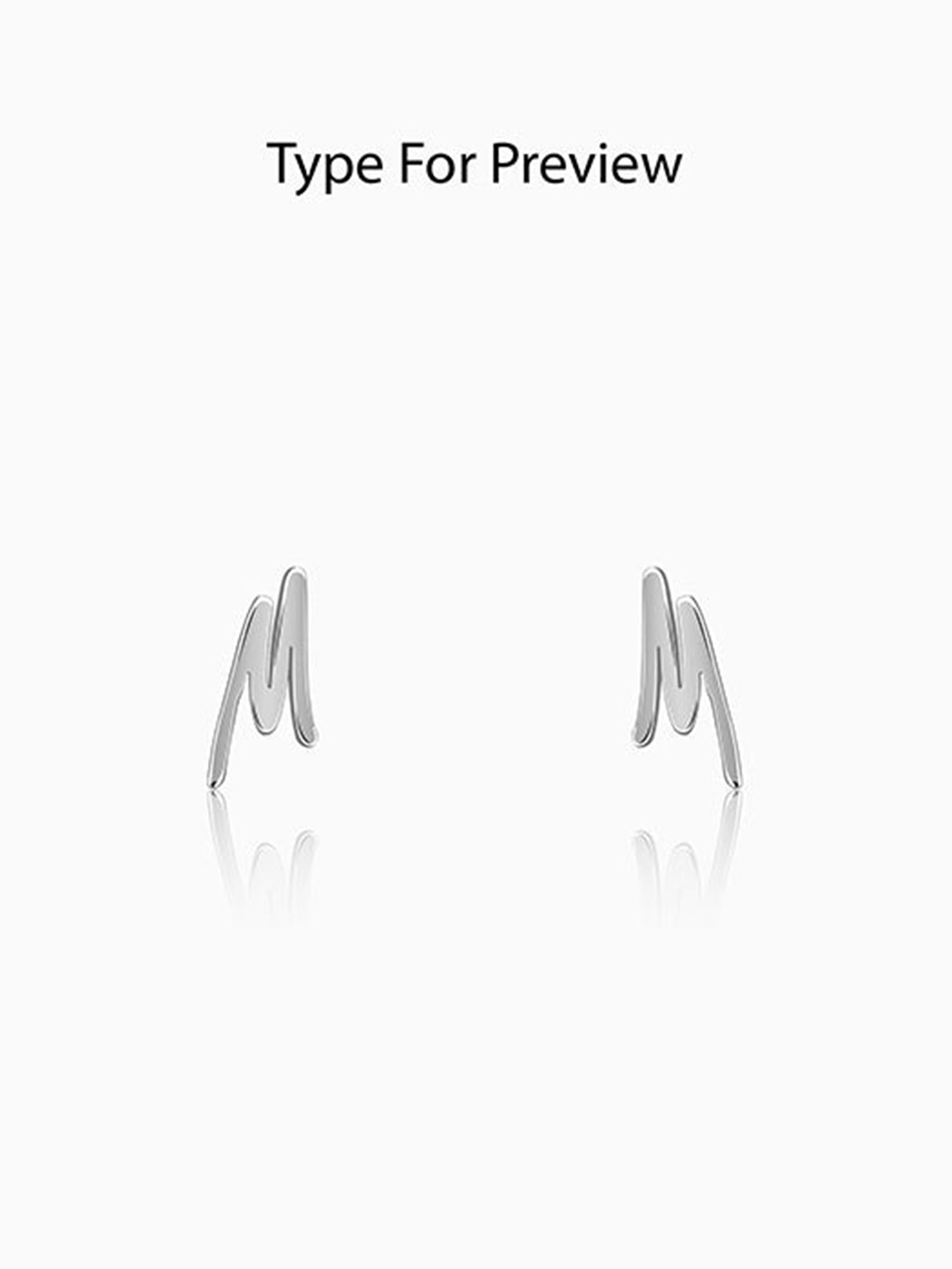 Silver Personalised Letter Stud Earrings