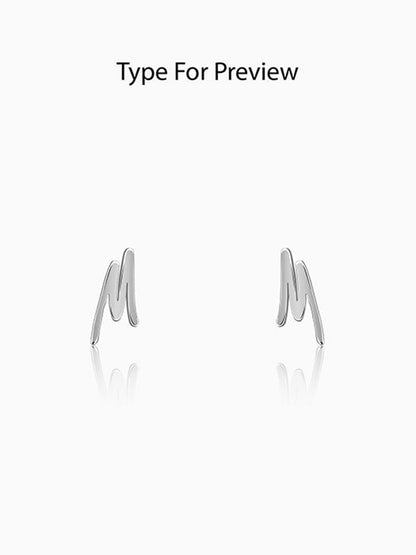Silver Personalised Letter Stud Earrings