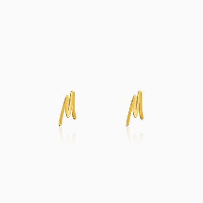 Golden Personalised Letter Stud Earrings