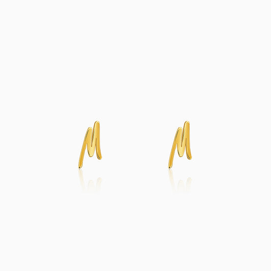 Golden Personalised Letter Stud Earrings
