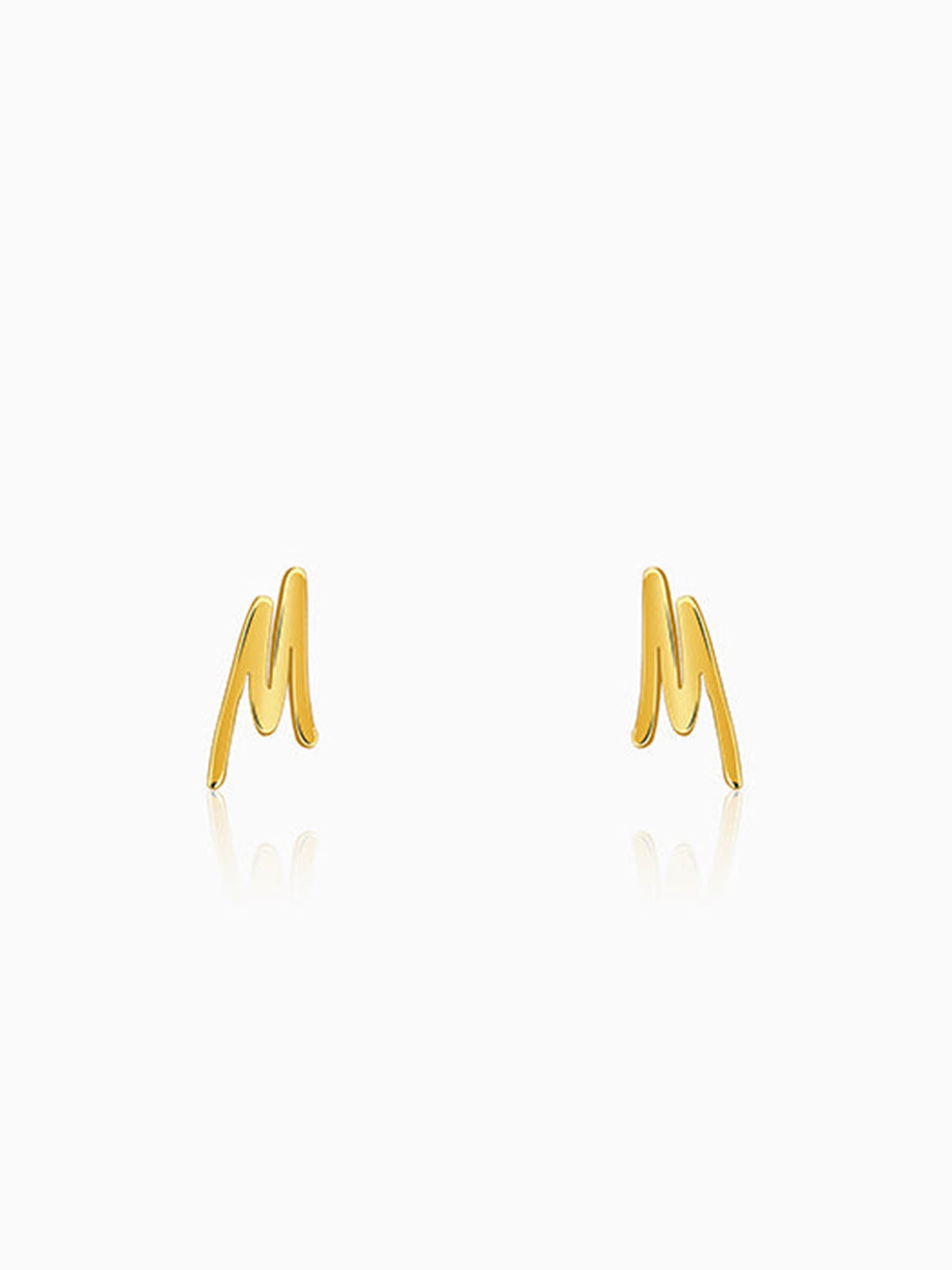 Golden Personalised Letter Stud Earrings