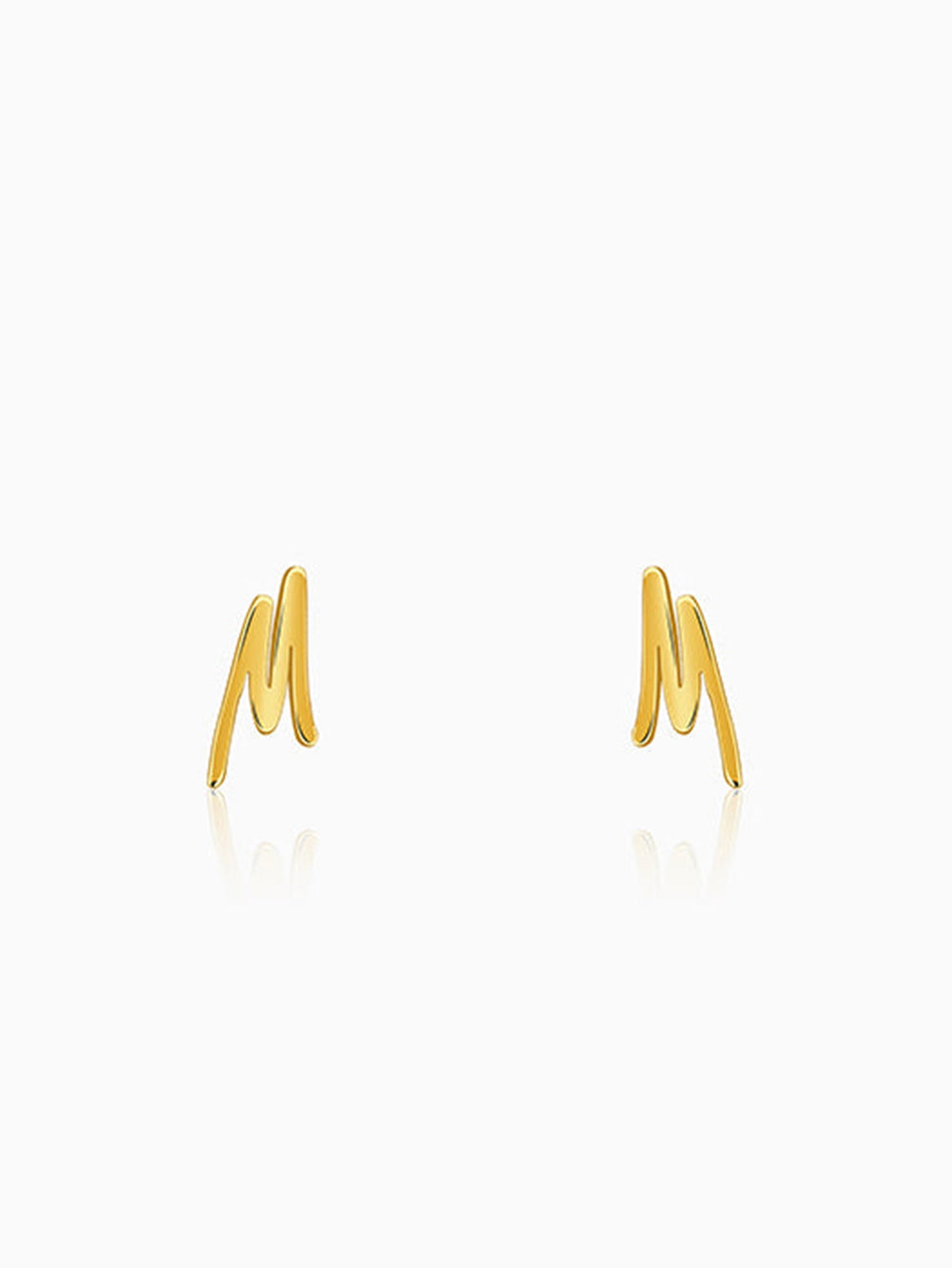 Golden Personalised Letter Stud Earrings