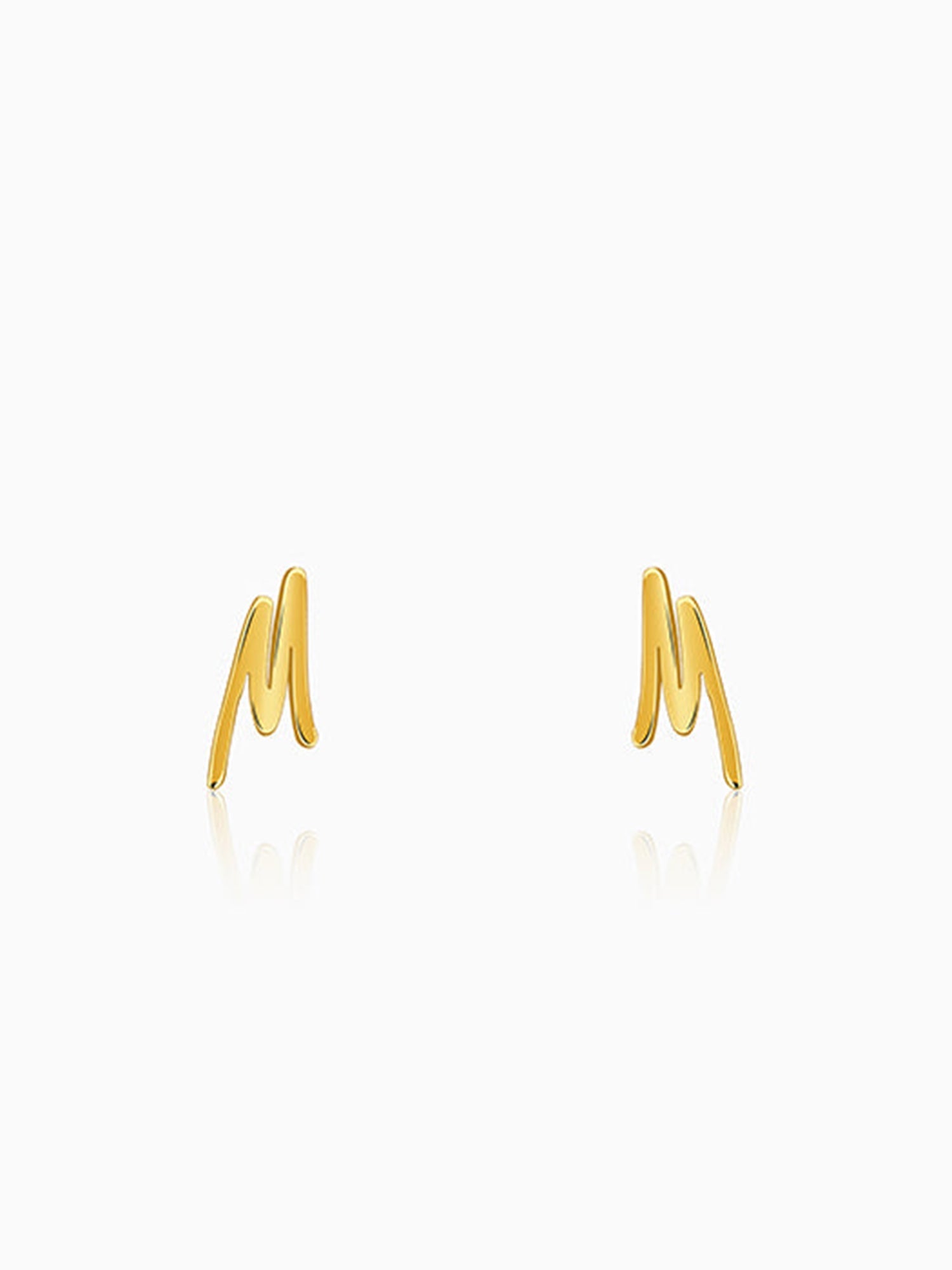Golden Personalised Letter Stud Earrings