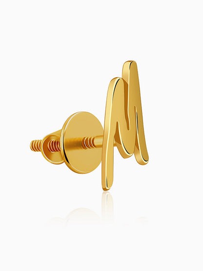 Golden Personalised Letter Stud Earrings