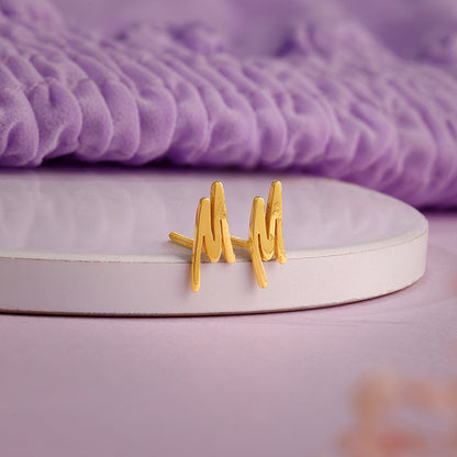 Golden Personalised Letter Stud Earrings