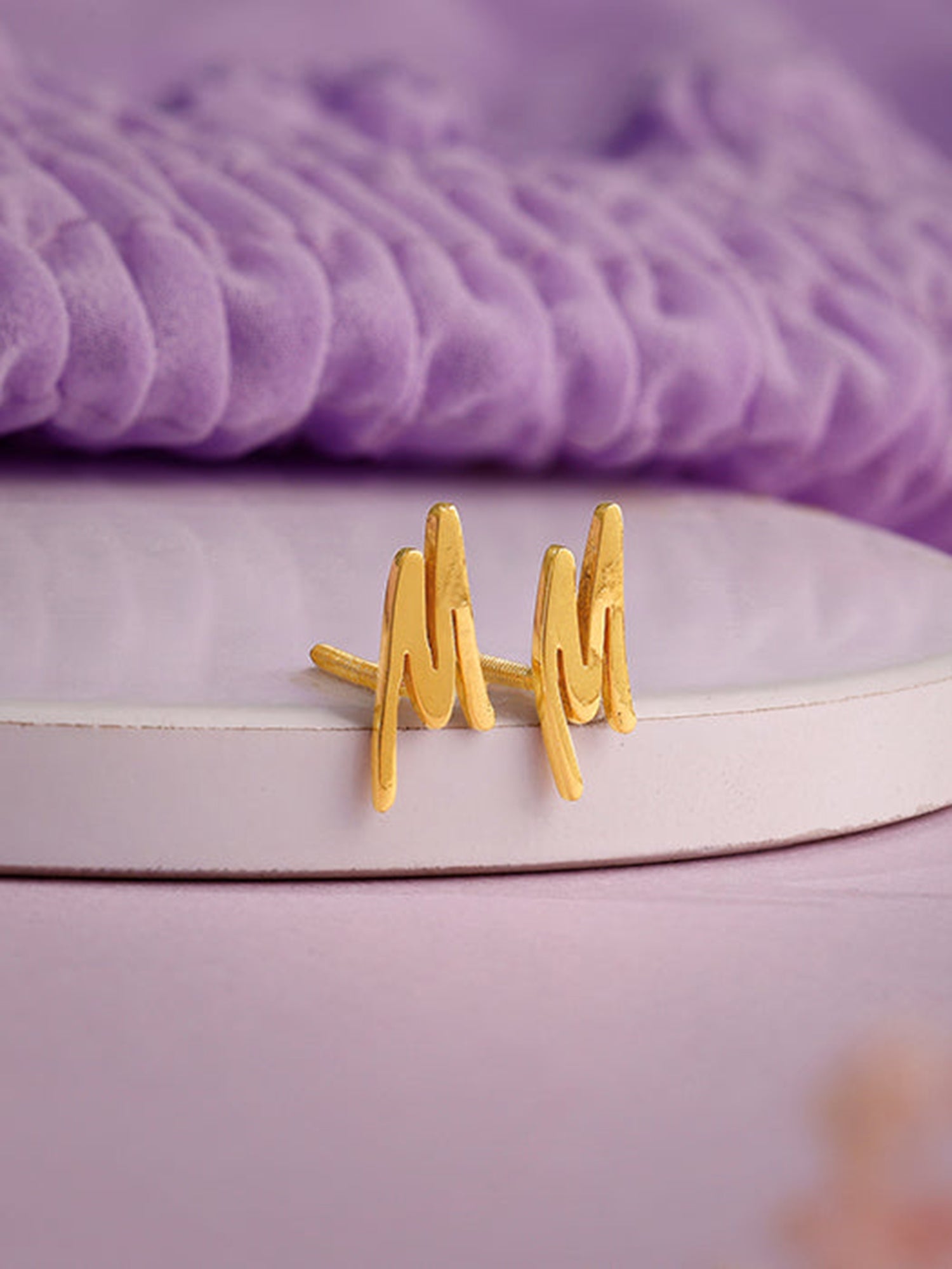 Golden Personalised Letter Stud Earrings