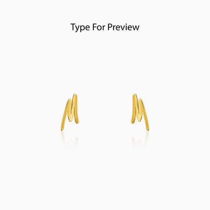 Golden Personalised Letter Stud Earrings