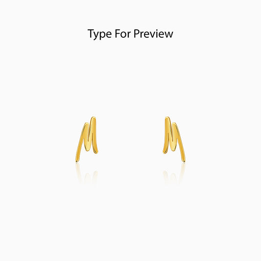 Golden Personalised Letter Stud Earrings