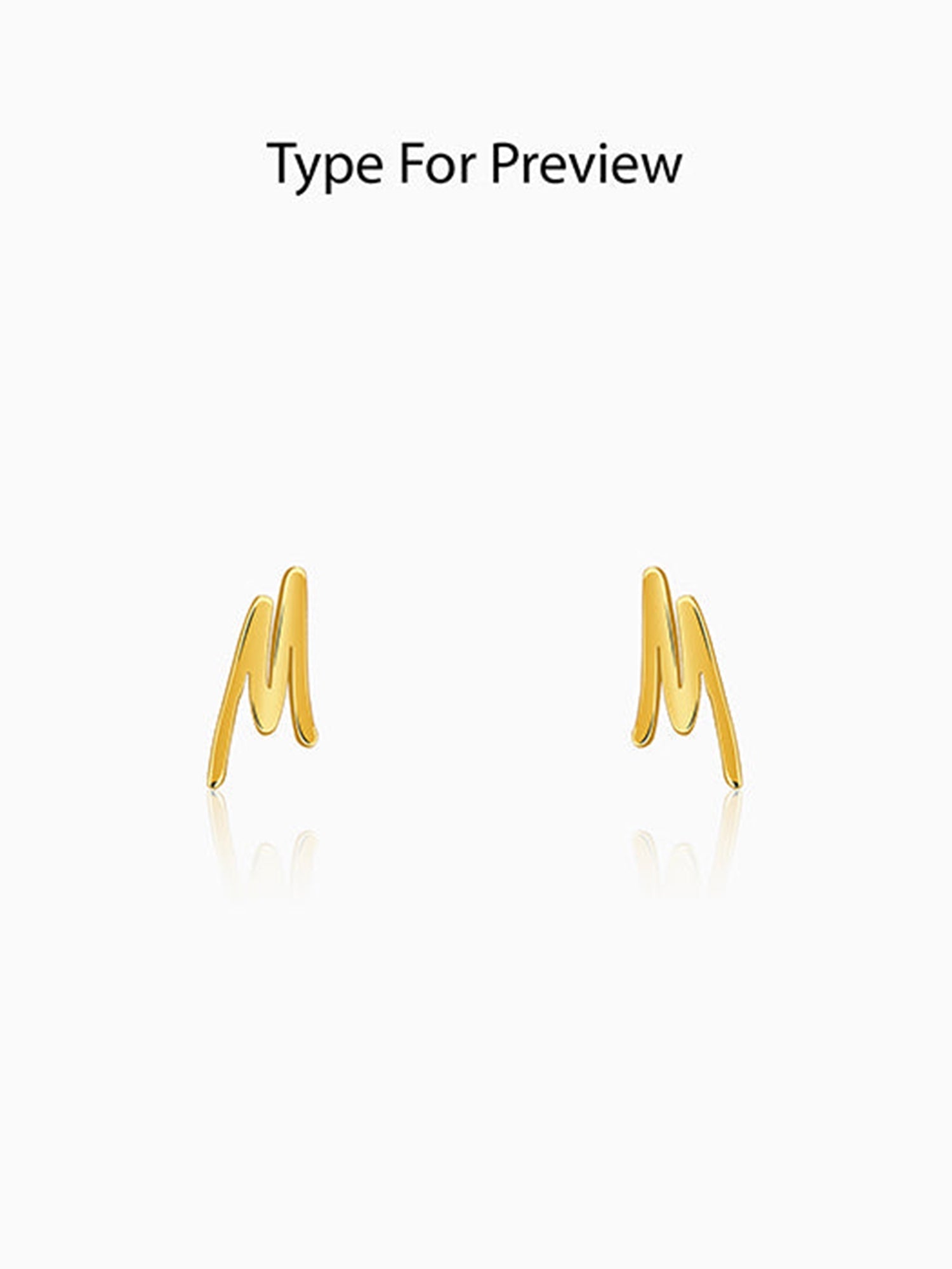 Golden Personalised Letter Stud Earrings