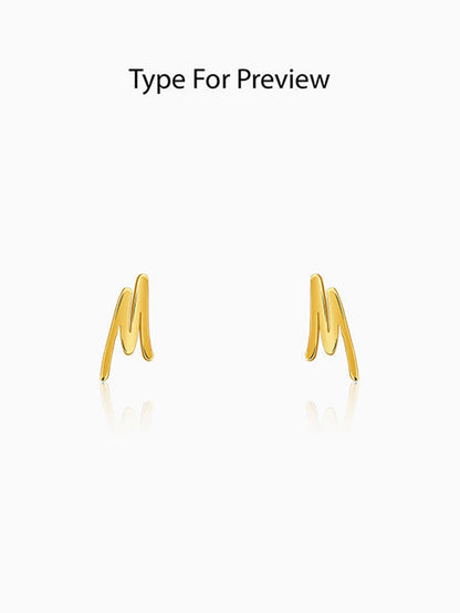 Golden Personalised Letter Stud Earrings