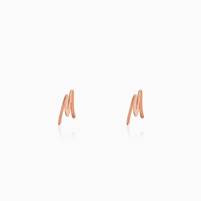 Rose Gold Personalised Letter Stud Earrings