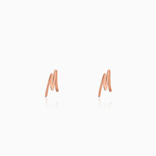 Rose Gold Personalised Letter Stud Earrings