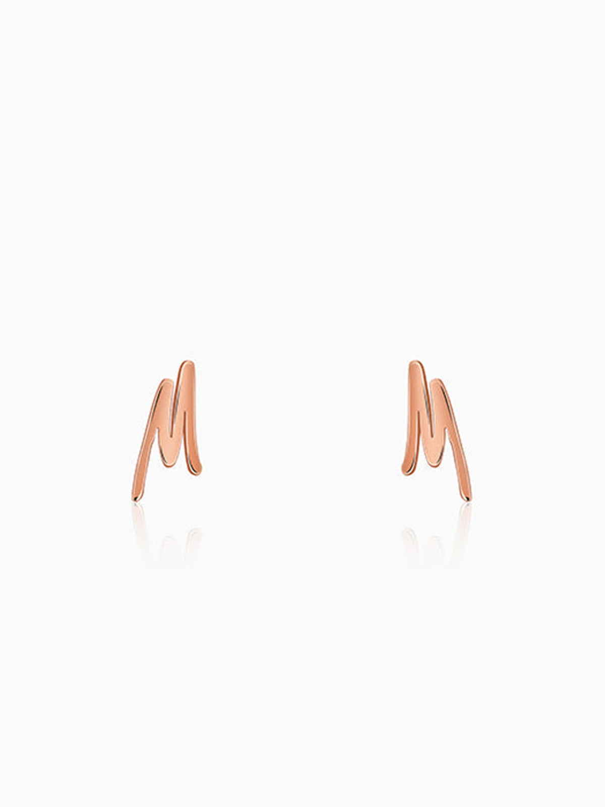 Rose Gold Personalised Letter Stud Earrings