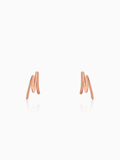 Rose Gold Personalised Letter Stud Earrings