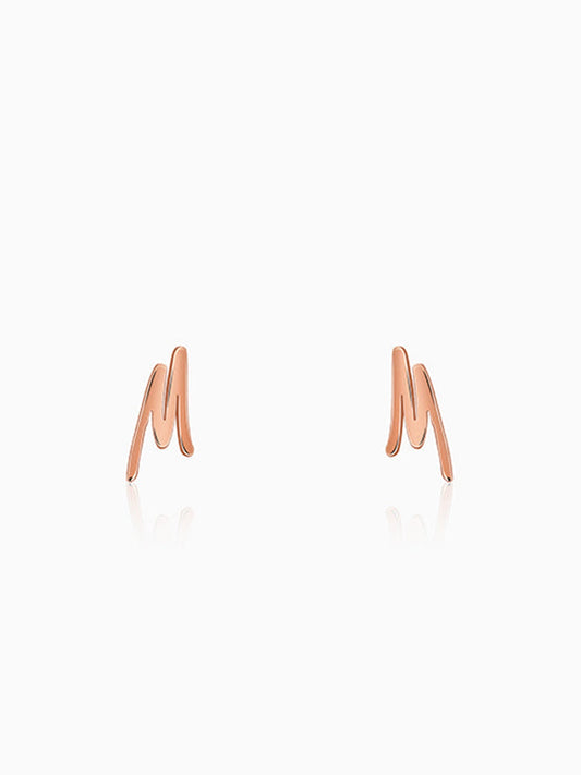 Rose Gold Personalised Letter Stud Earrings