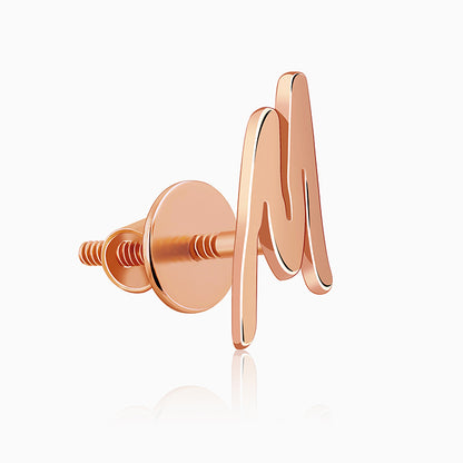 Rose Gold Personalised Letter Stud Earrings
