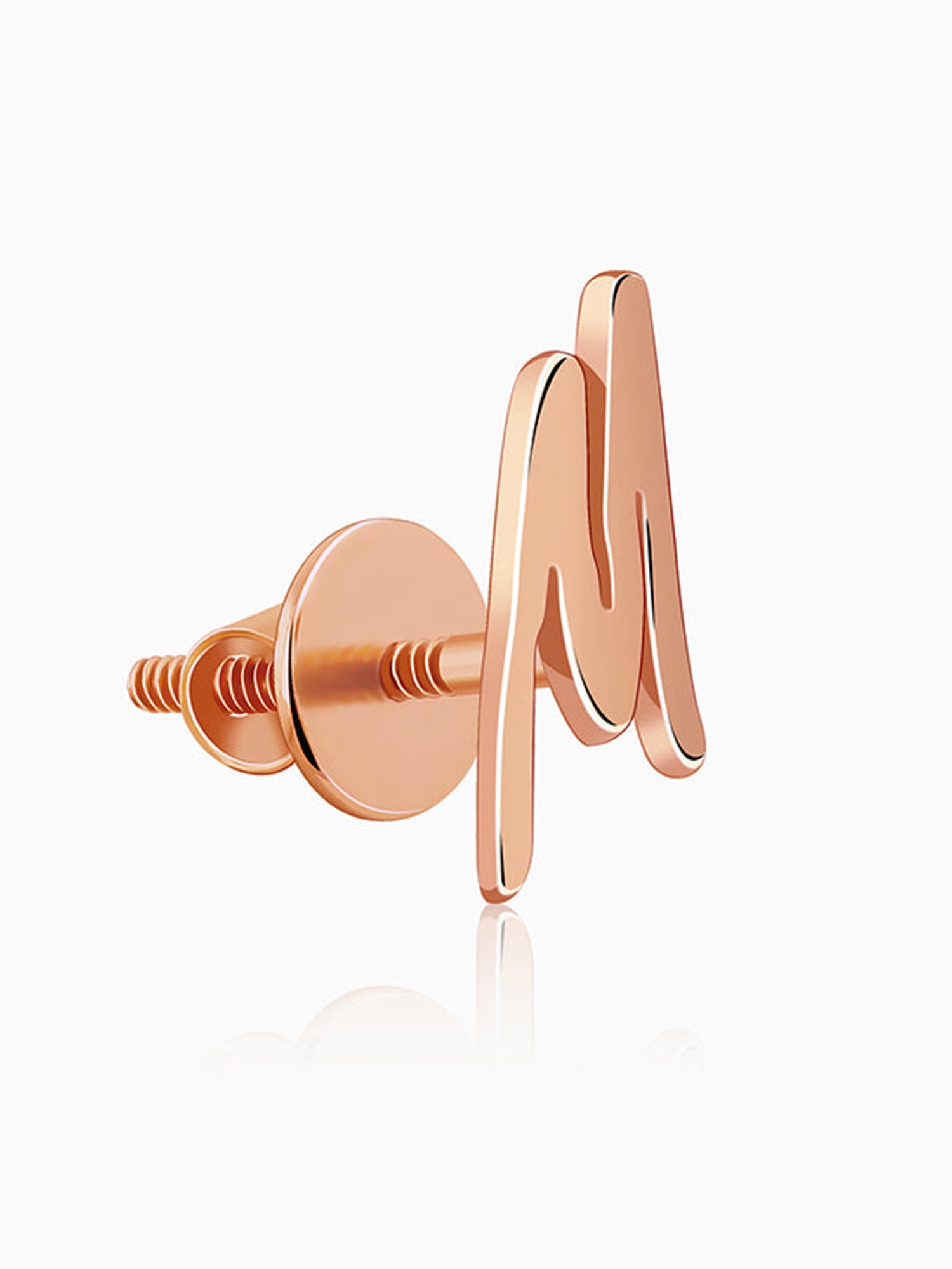 Rose Gold Personalised Letter Stud Earrings