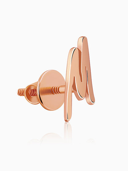 Rose Gold Personalised Letter Stud Earrings