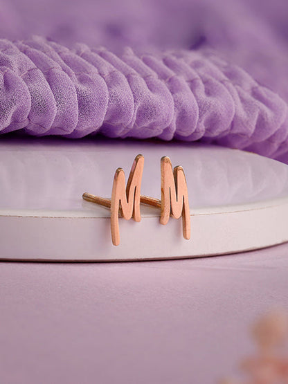 Rose Gold Personalised Letter Stud Earrings