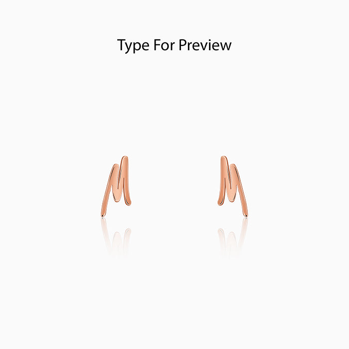 Rose Gold Personalised Letter Stud Earrings