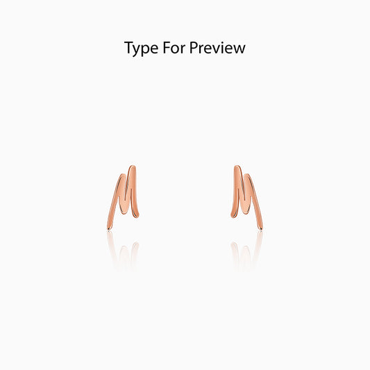 Rose Gold Personalised Letter Stud Earrings