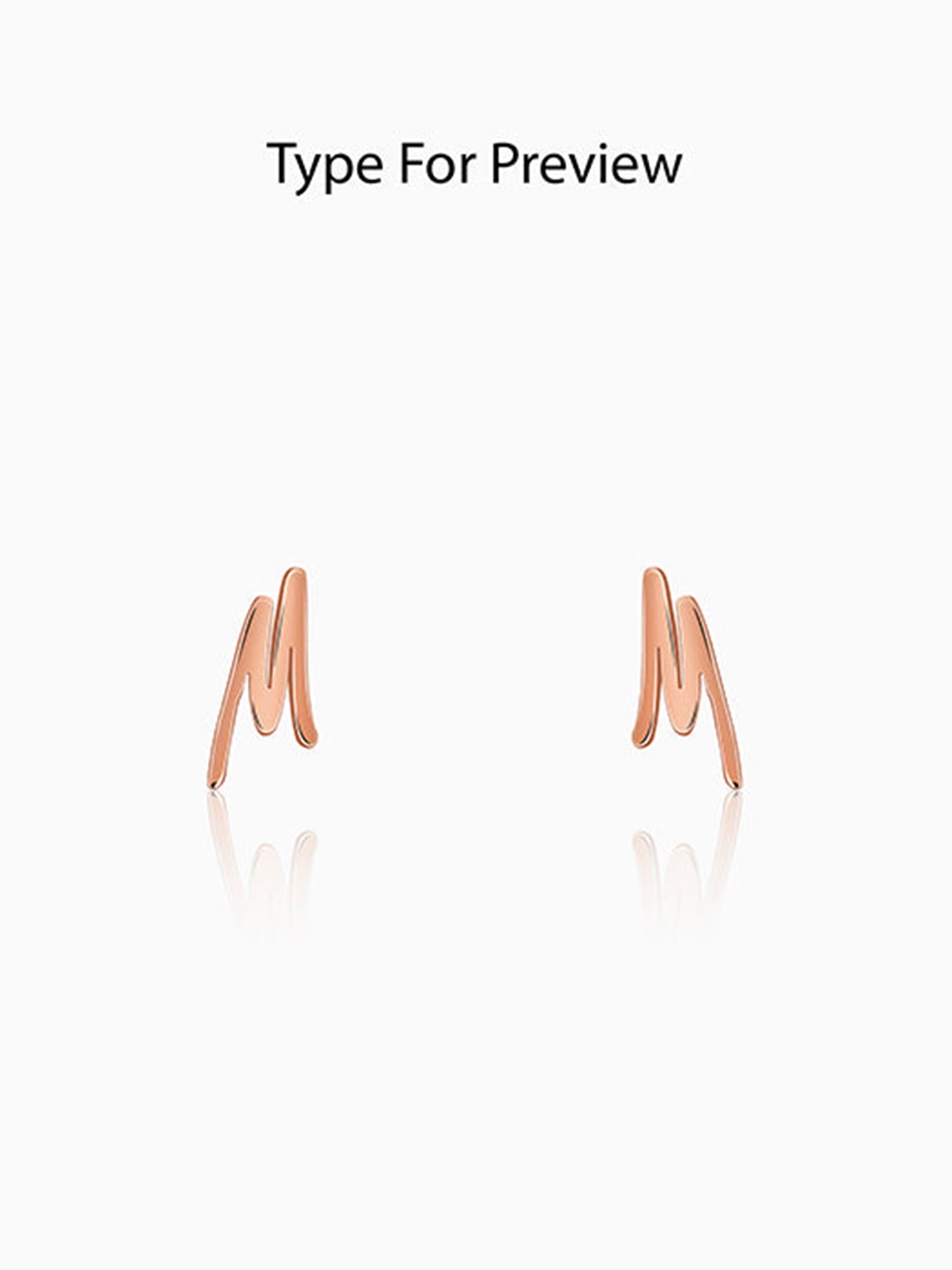 Rose Gold Personalised Letter Stud Earrings