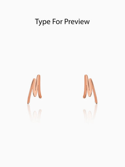 Rose Gold Personalised Letter Stud Earrings