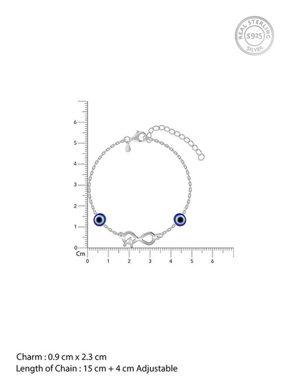 Silver Personalised Initial Nazar Bracelet