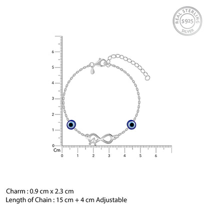 Silver Personalised Initial Nazar Bracelet