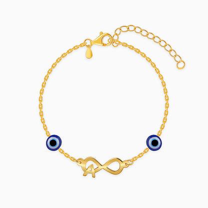 Golden Personalised Initial Nazar Bracelet
