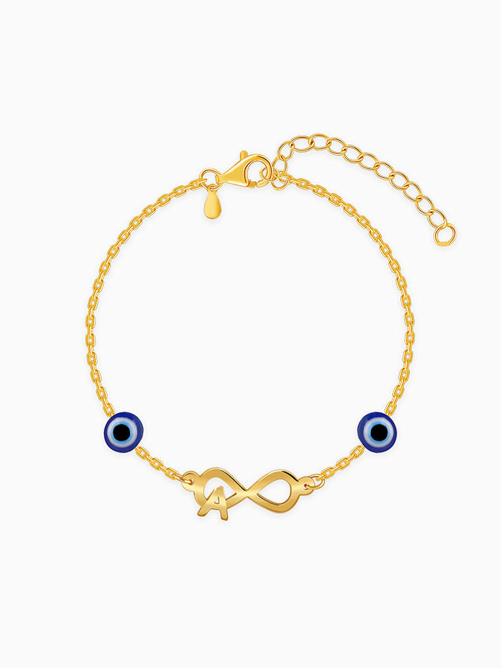 Golden Personalised Initial Nazar Bracelet