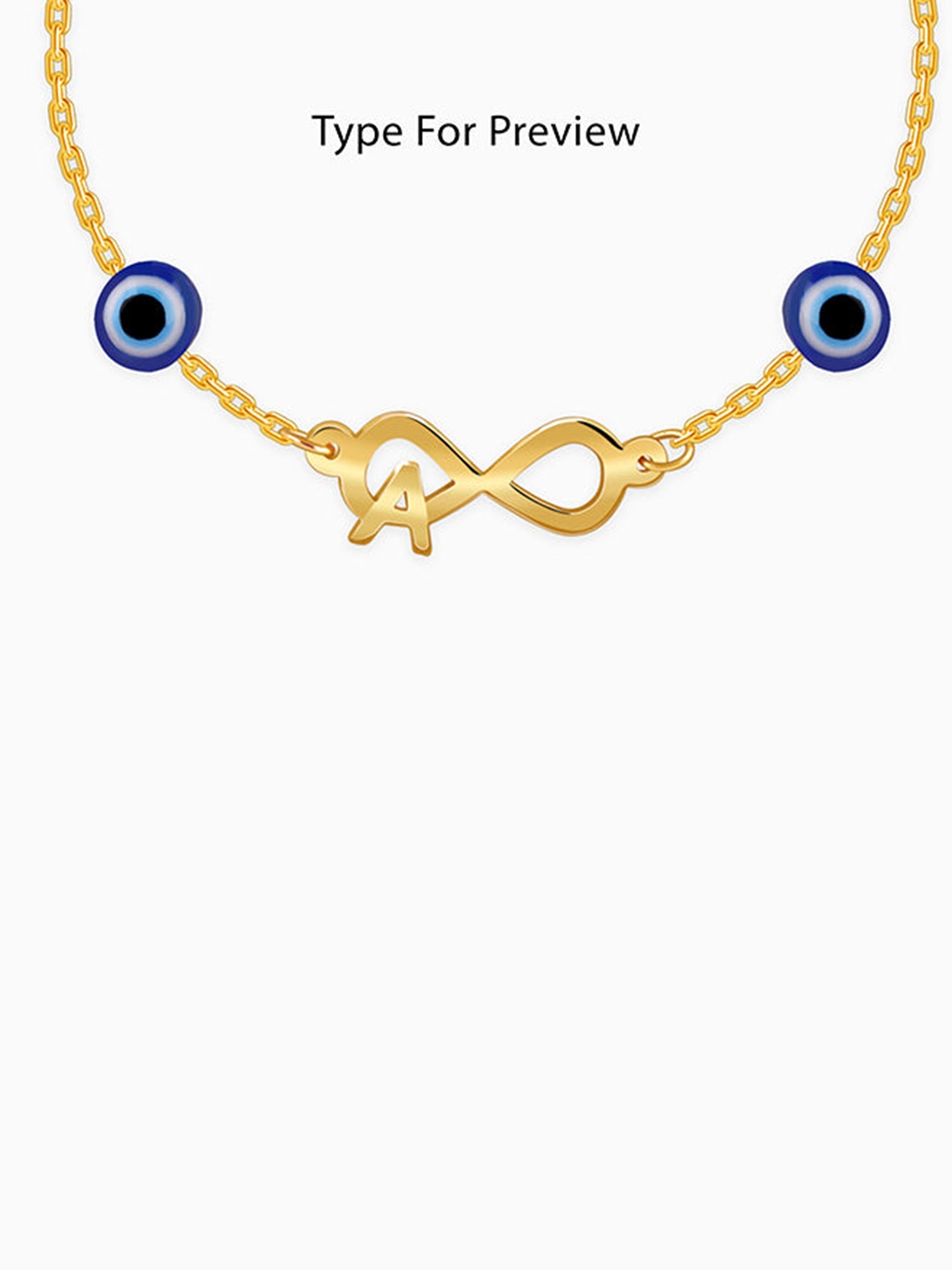 Golden Personalised Initial Nazar Bracelet