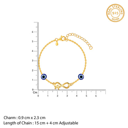 Golden Personalised Initial Nazar Bracelet