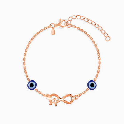 Rose Gold Personalised Initial Nazar Bracelet