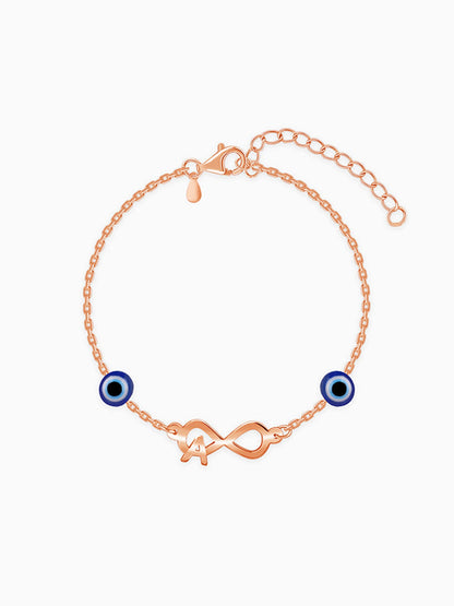 Rose Gold Personalised Initial Nazar Bracelet