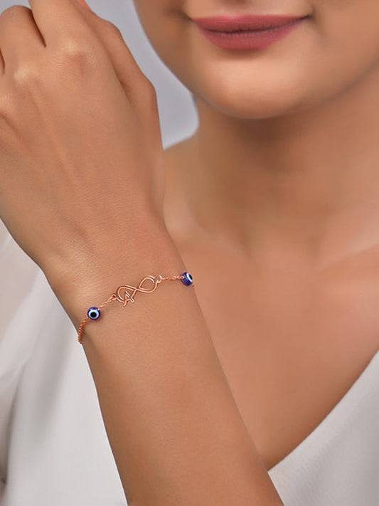 Rose Gold Personalised Initial Nazar Bracelet