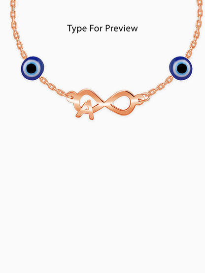 Rose Gold Personalised Initial Nazar Bracelet