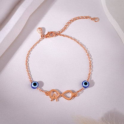 Rose Gold Personalised Initial Nazar Bracelet