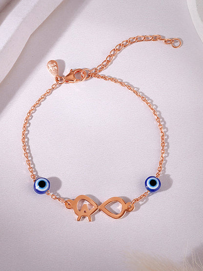 Rose Gold Personalised Initial Nazar Bracelet