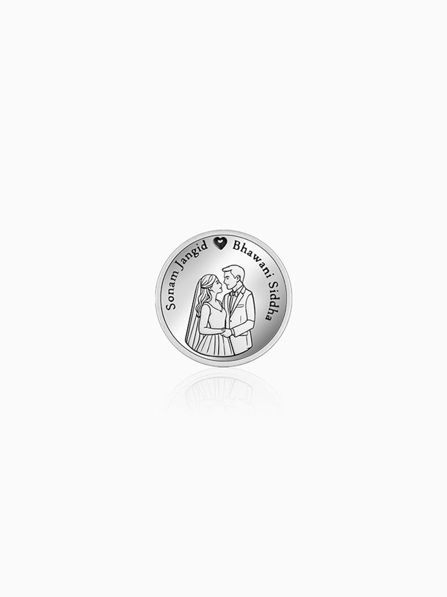 Silver Personalised Wedding Gift Coin
