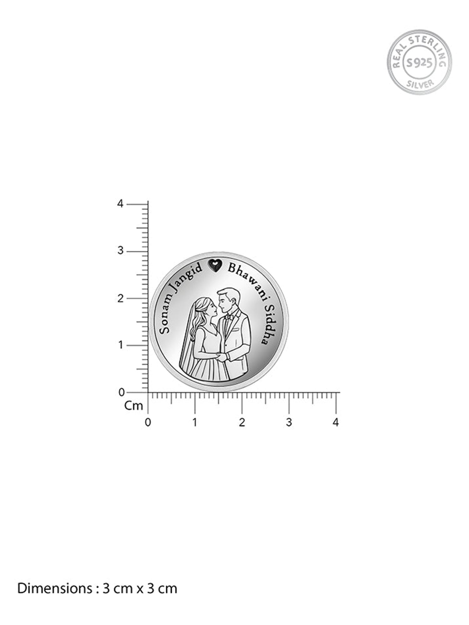 Silver Personalised Wedding Gift Coin
